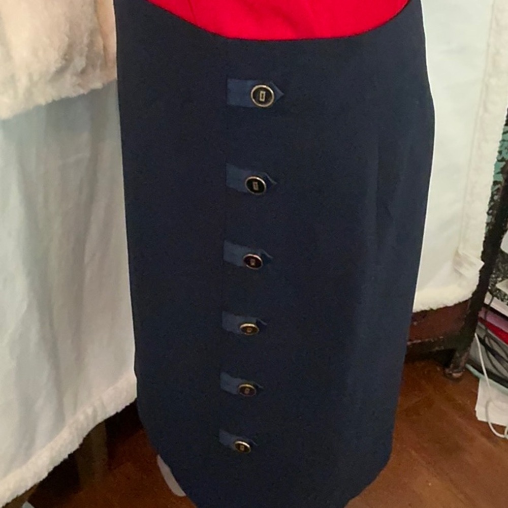 J. McLaughlin Navy Button-Accent Pencil Skirt - image 6